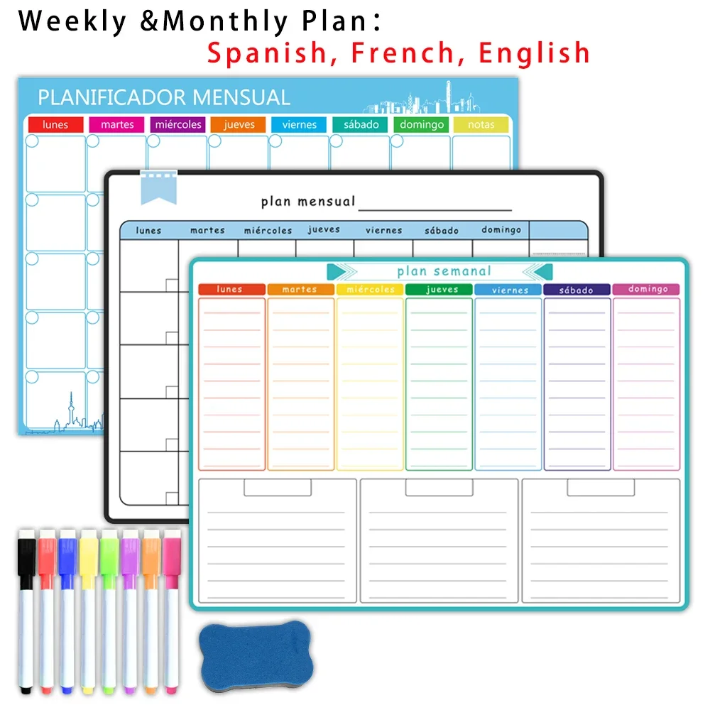 Planned Parenthood - A3 Size Magnetic Weekly &monthly Planner：Spanish,