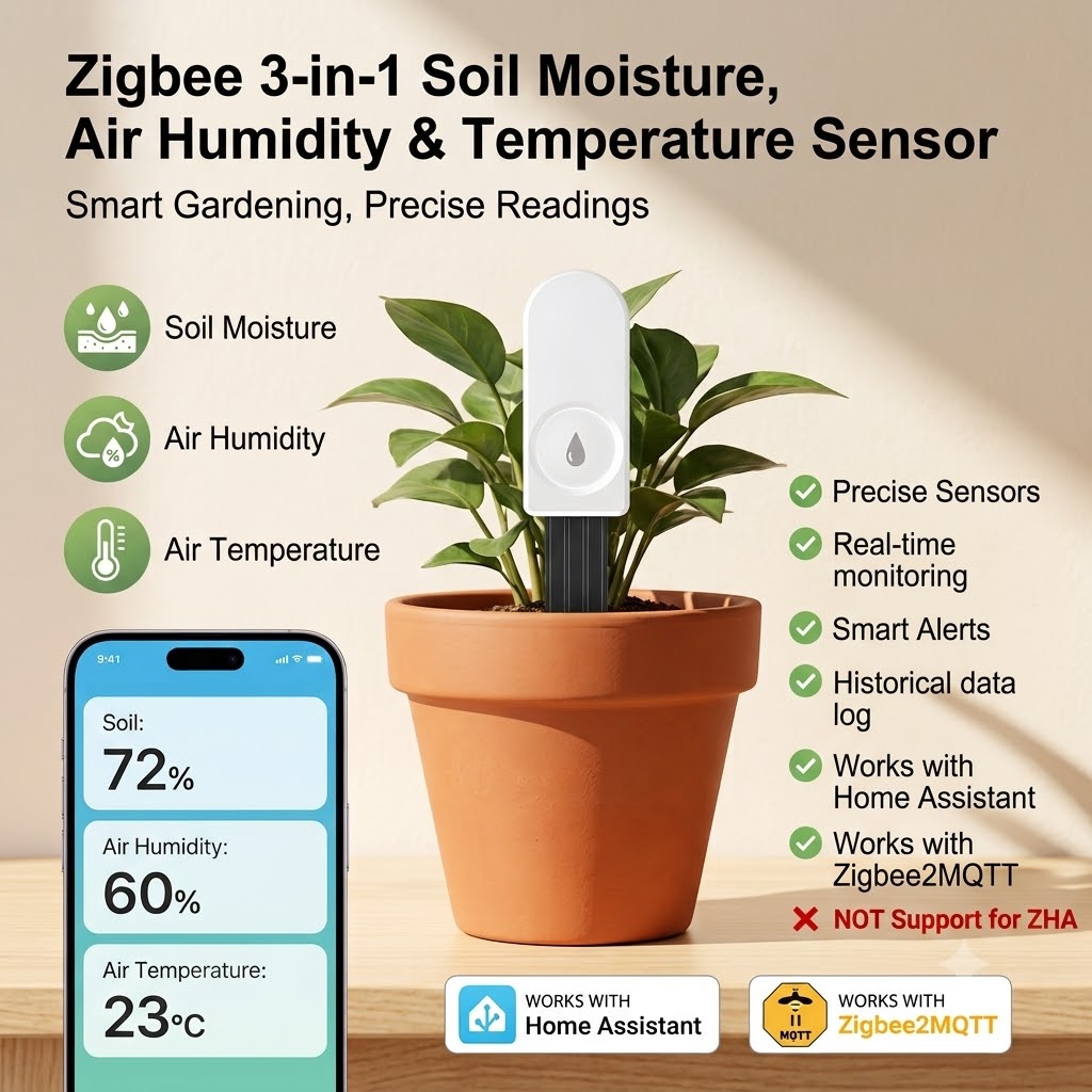 ZigBee Smart Soil Moisture Sen - Plant Parent App recension och pris