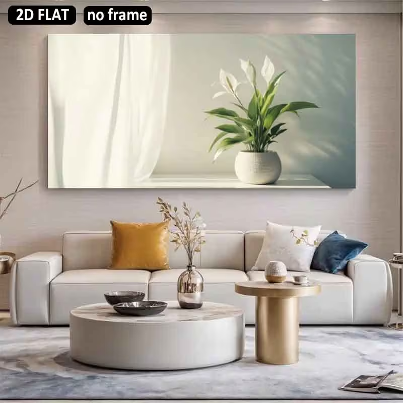 1pc (No frame),2D Flat, 2D Fla - Peace Lily White recension och pris