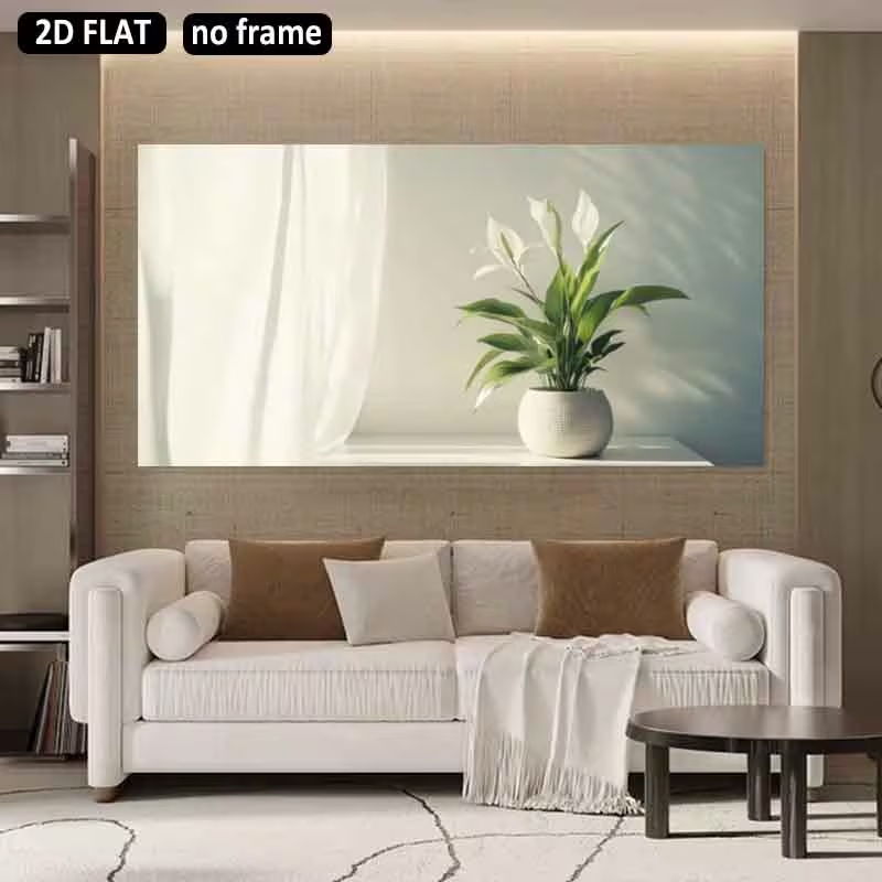 1pc (No frame),2D Flat, 2D Fla - Peace Lily White recension och pris