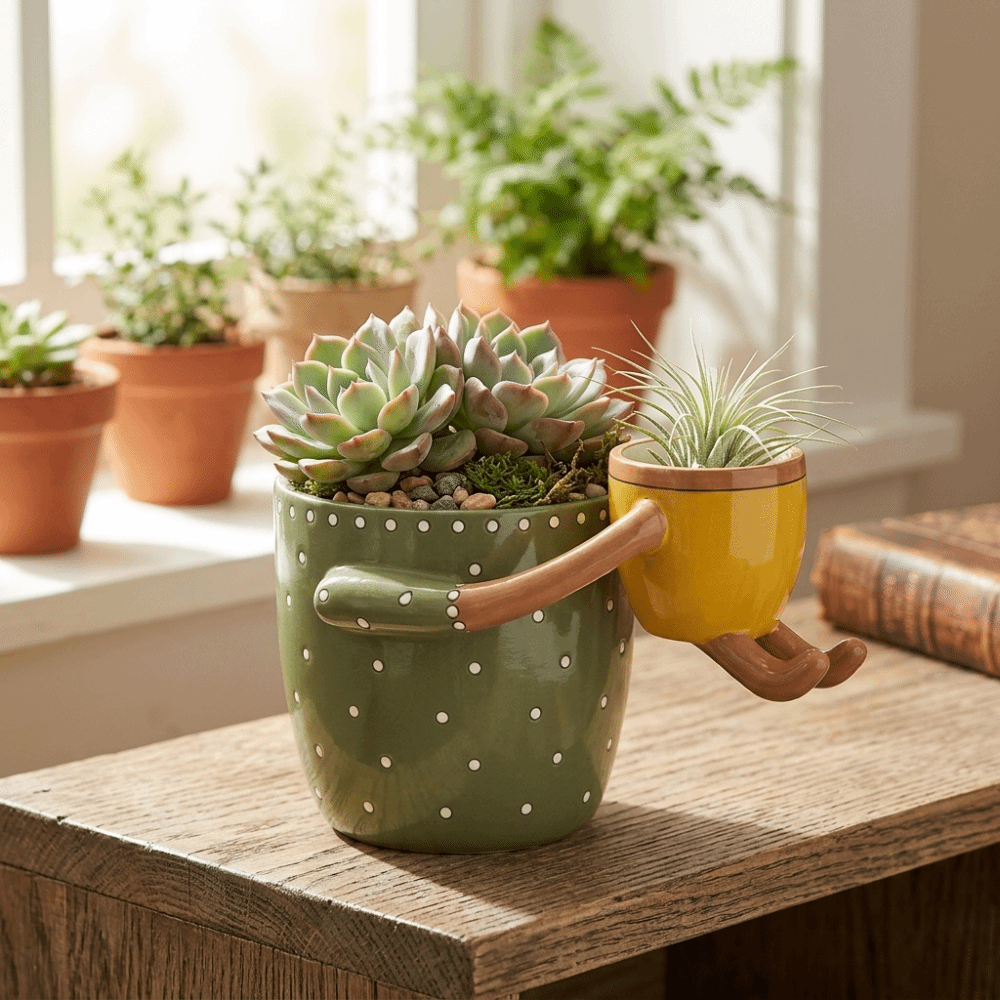 Resin Parent-child Flowerpot w - Plant Parent Free recension och pris